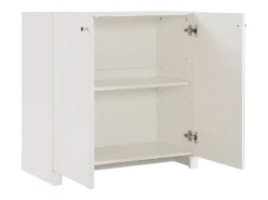 Aparador/Mueble de almacenaje 80 x 40 x 80 cm, Mueble de salón con 2 puertas, Blanco crema