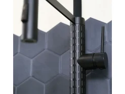 Architek Mezclador monomando de fregadero con teleducha negro Essebagno