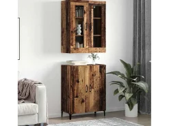Armario alto 2 piezas Madera antigua 69,5 x 34 x 180 cm