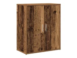 Armario alto con estante con almacenaje con puerta 2 uds Madera antigua 60 x 31 x 70 cm