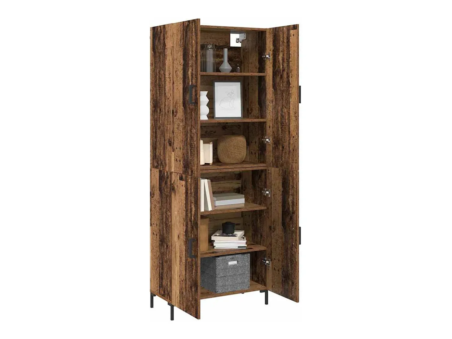 Armario alto de madera antigua 69,5 x 34 x 180 cm Madera de ingeniería