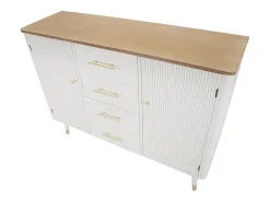 Armario Aparador VKH24, Blanco, 117x37x90 cm, Kendra Home