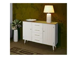 Armario Aparador VKH24, Blanco, 117x37x90 cm, Kendra Home