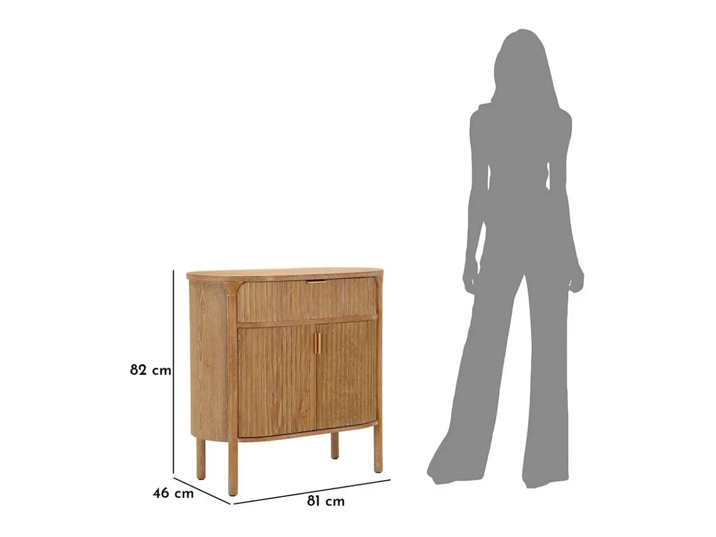 Armario Aparador VKH767, Marrón, 81x46x82 cm, Kendra Home