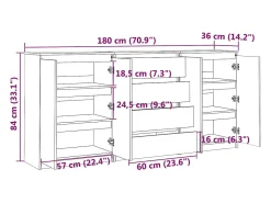 Armario auxiliar 3 unidades madera maciza de pino