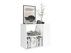 Armario auxiliar de madera contrachapada blanco 60x30x50 cm