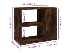 Armario auxiliar madera contrachapada roble ahumado 60x30x50 cm
