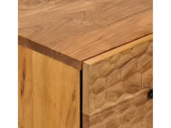 Armario auxiliar madera maciza de acacia 60x33x75 cm