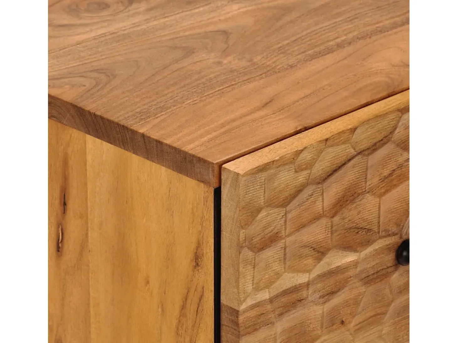 Armario auxiliar madera maciza de acacia 60x33x75 cm