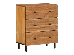 Armario auxiliar madera maciza de acacia 60x33x75 cm