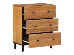 Armario auxiliar madera maciza de acacia 60x33x75 cm