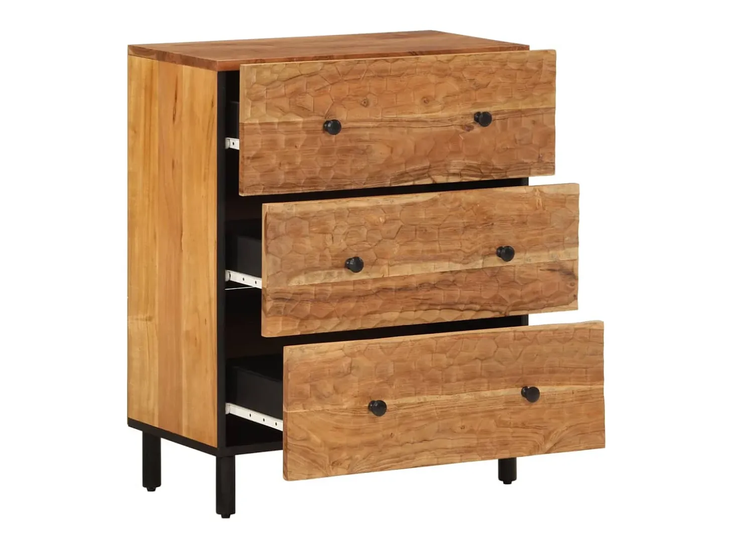 Armario auxiliar madera maciza de acacia 60x33x75 cm