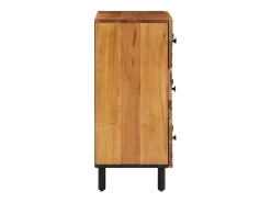 Armario auxiliar madera maciza de acacia 60x33x75 cm