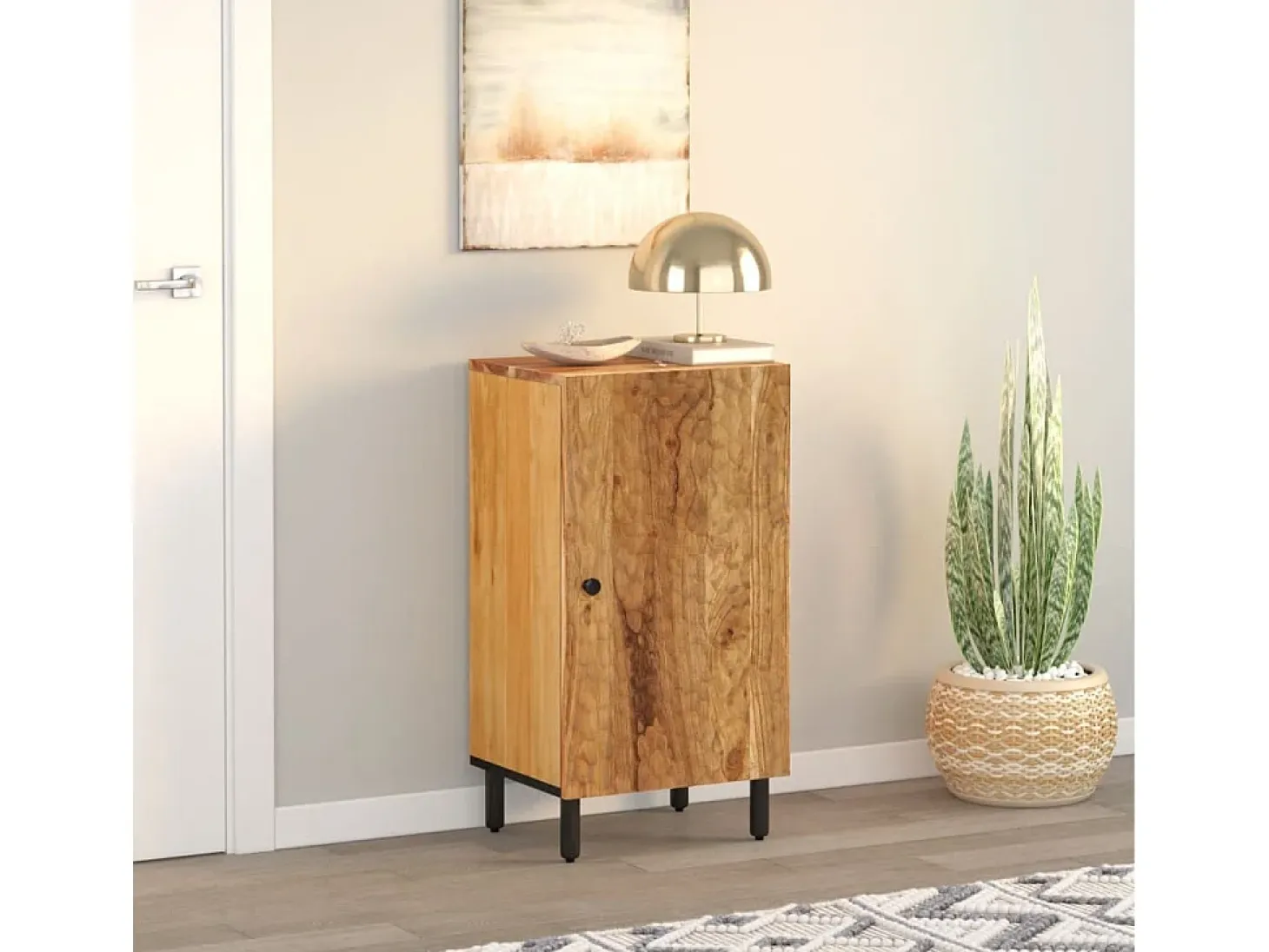Armario auxiliar madera maciza de acacia 40x33x75 cm