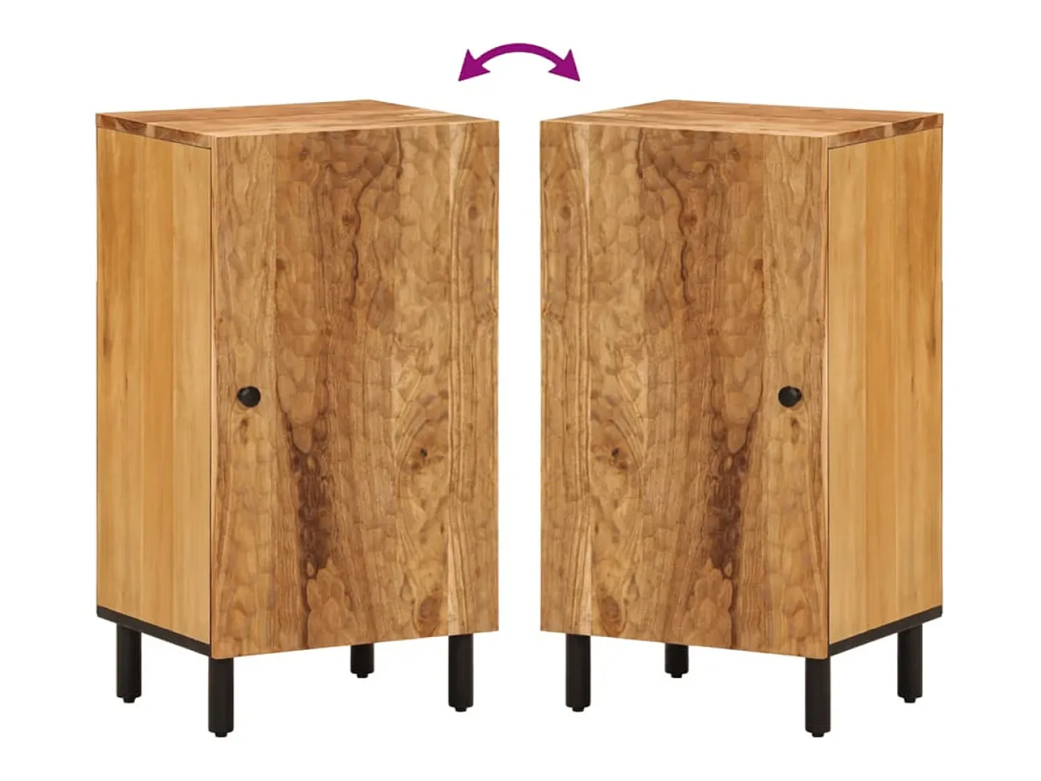 Armario auxiliar madera maciza de acacia 40x33x75 cm