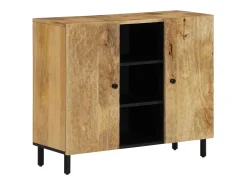Armario auxiliar madera maciza de mango 90x33x75 cm