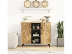 Armario auxiliar madera maciza de mango 90x33x75 cm