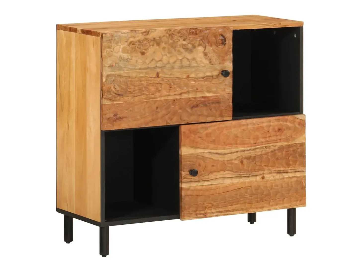 Armario auxiliar madera maciza de acacia 80x33x75 cm