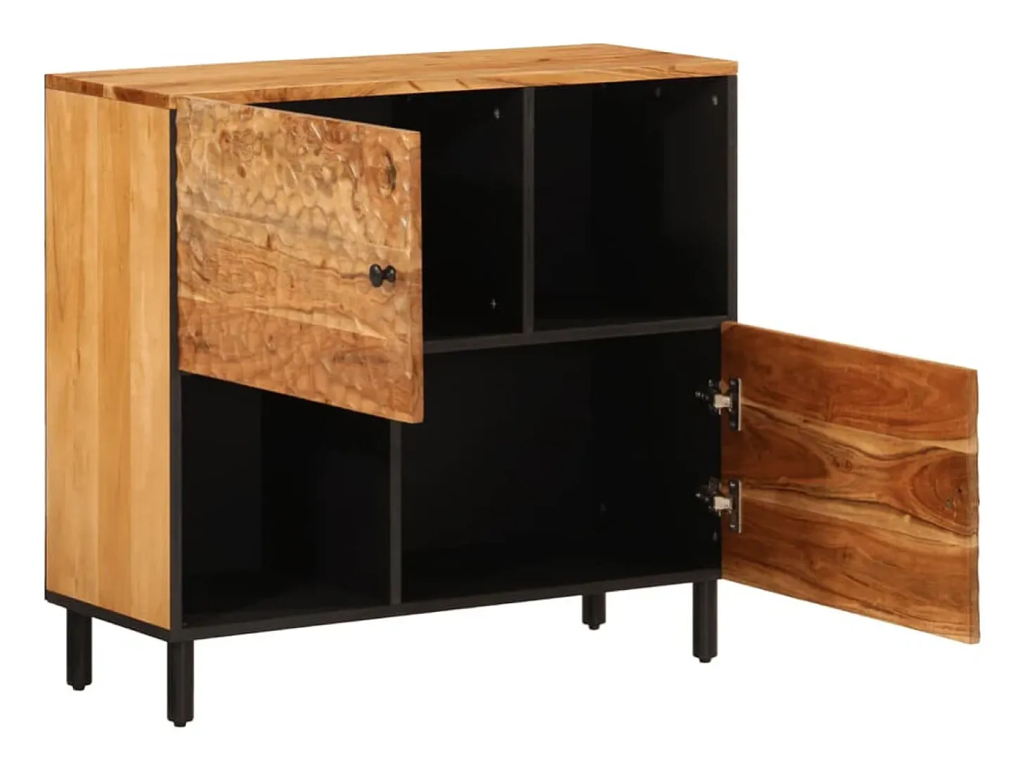 Armario auxiliar madera maciza de acacia 80x33x75 cm