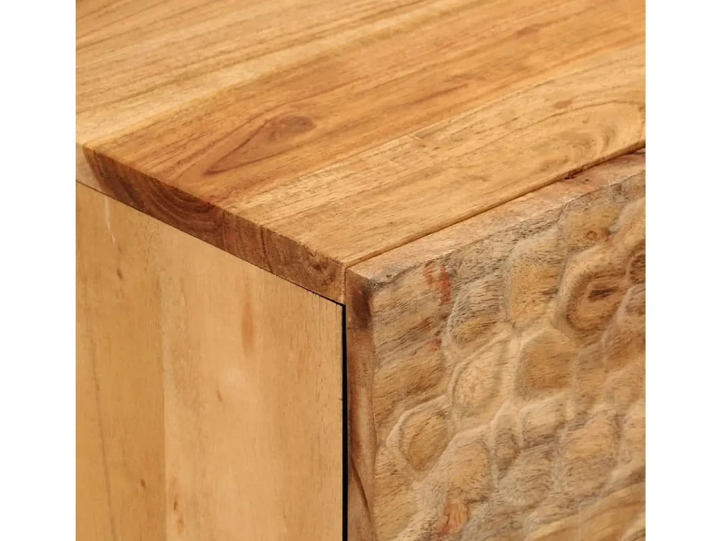 Armario auxiliar madera maciza de acacia 80x33x75 cm