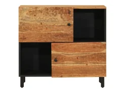 Armario auxiliar madera maciza de acacia 80x33x75 cm