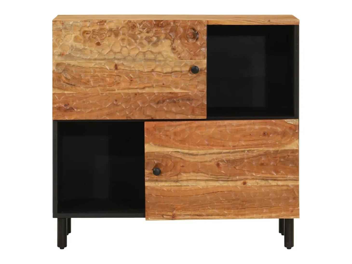 Armario auxiliar madera maciza de acacia 80x33x75 cm
