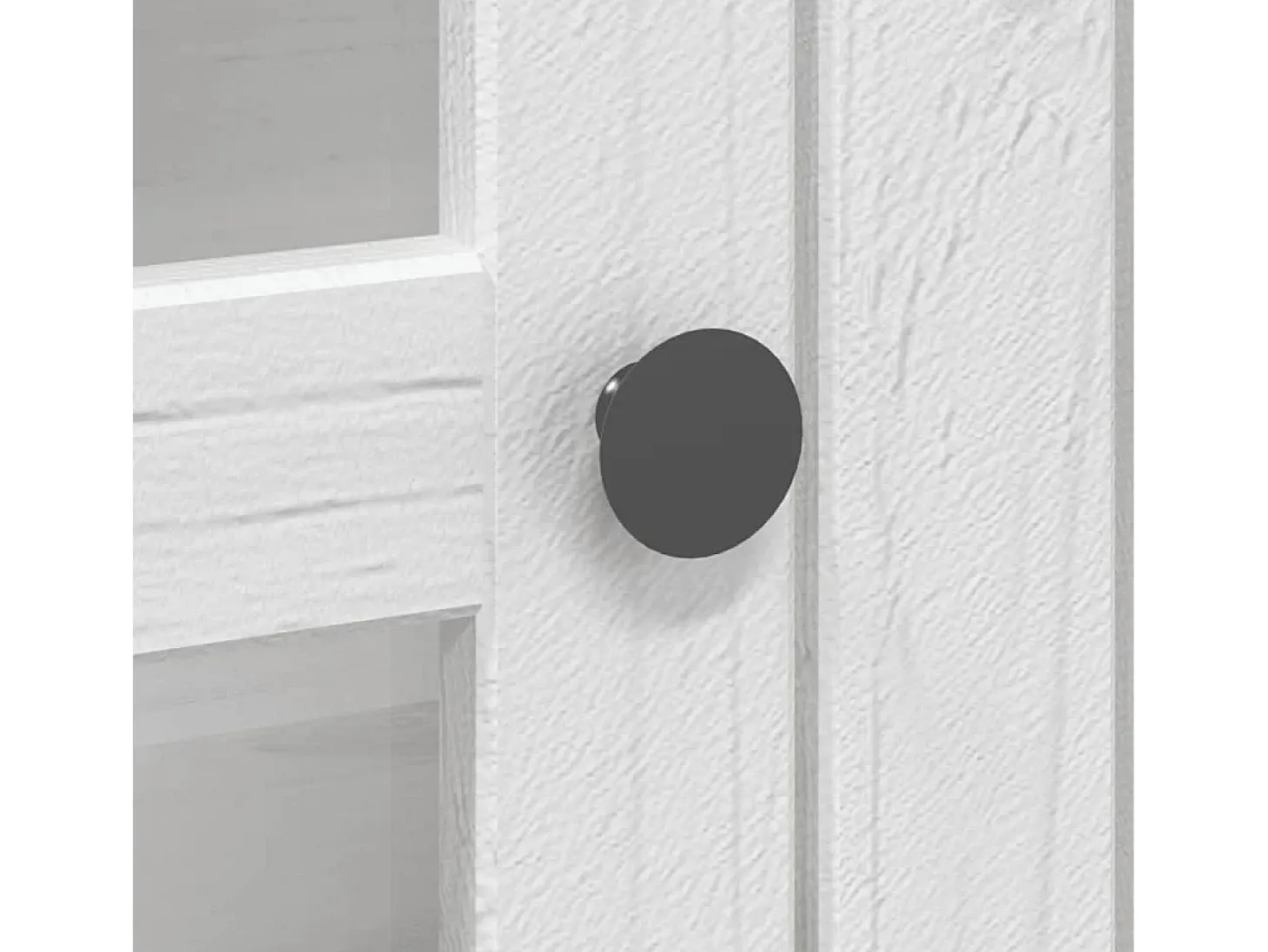 Armario BODO blanco con puertas de cristal, madera maciza de pino