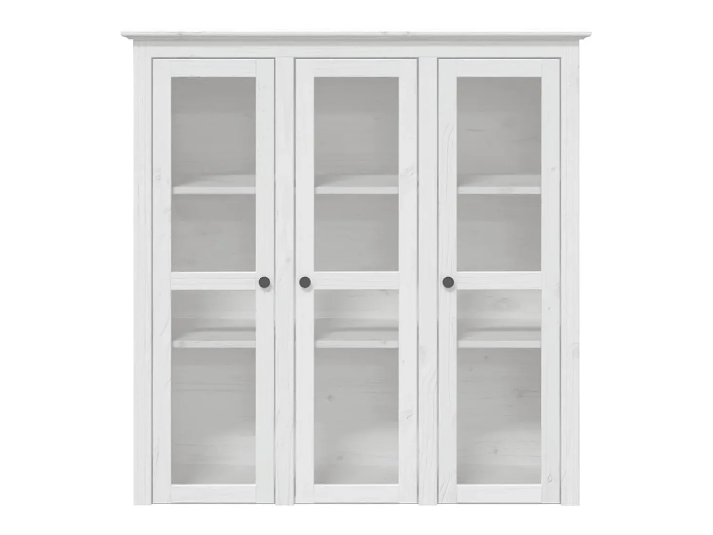 Armario BODO blanco con puertas de cristal, madera maciza de pino