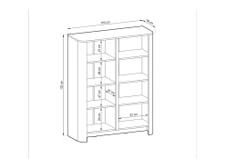 Armario, Cachemira, 103 x 39 x 132 cm | Mueble moderno con cantos redondeados