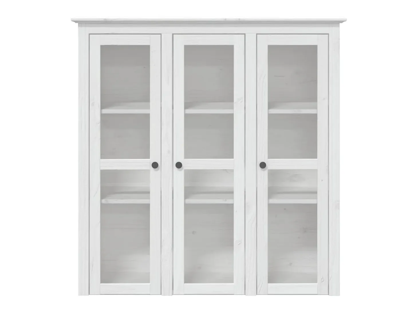 Armario con puertas de vidrio BODO madera maciza pino blanco