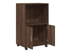 Armario con ruedas de roble marrón 55x40x91 cm madera de ingeniería