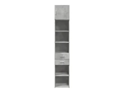 Armario de almacenaje estrecho gris hormigón 40x42,5x225 cm