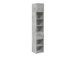 Armario de almacenaje estrecho gris hormigón 40x42,5x225 cm