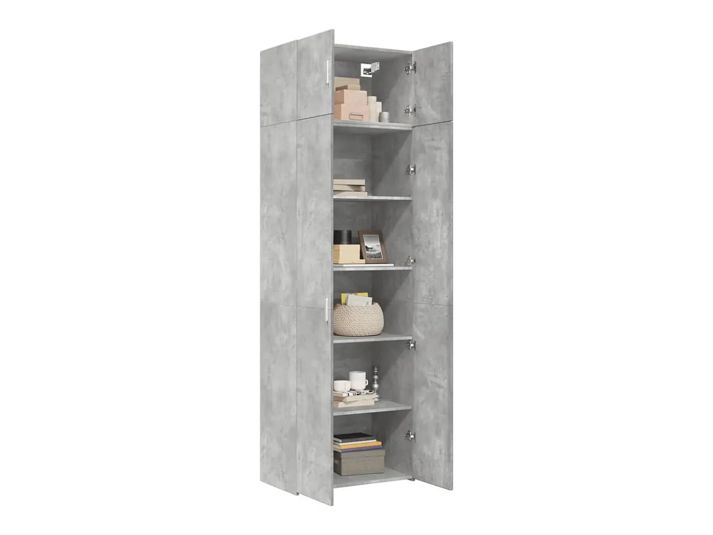 Armario de almacenaje gris hormigón 70x42,5x225cm madera de ingeniería