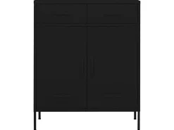 Armario de almacenamiento acero negro 80x35x101,5 cm ES964480