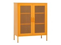 Armario de almacenamiento acero amarillo mostaza 80x35x101,5 cm ES64271