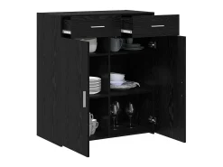 Armario de almacenamiento de roble negro 80x42,5x93,5 cm Madera de ingeniería