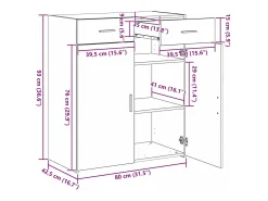 Armario de almacenamiento de roble negro 80x42,5x93,5 cm Madera de ingeniería