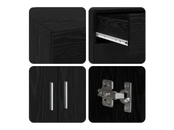 Armario de almacenamiento de roble negro 80x42,5x93,5 cm Madera de ingeniería