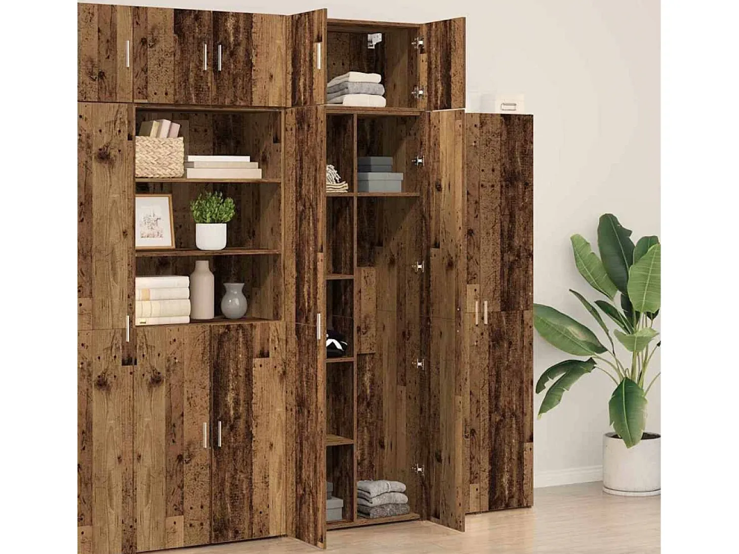 Armario de almacenamiento de madera envejecida 70x42,5x225 cm Madera de ingeniería
