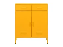 Armario de almacenamiento acero amarillo mostaza 80x35x101,5 cm ES625832