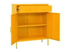 Armario de almacenamiento acero amarillo mostaza 80x35x101,5 cm ES625832