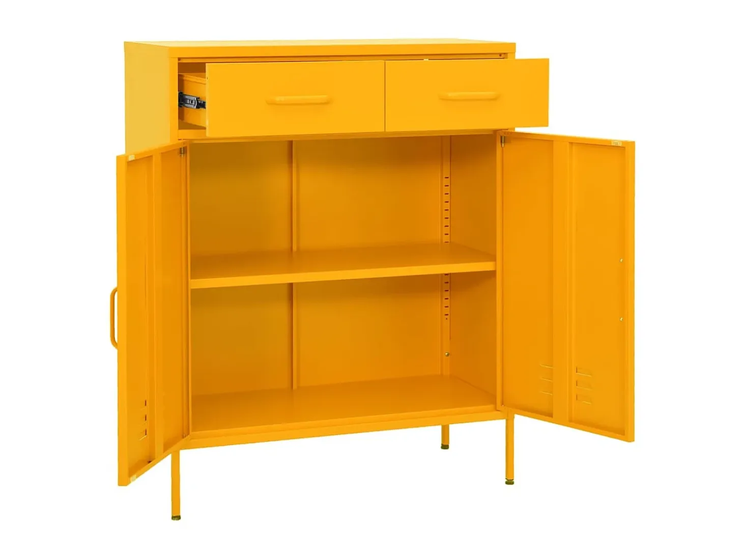 Armario de almacenamiento acero amarillo mostaza 80x35x101,5 cm ES625832