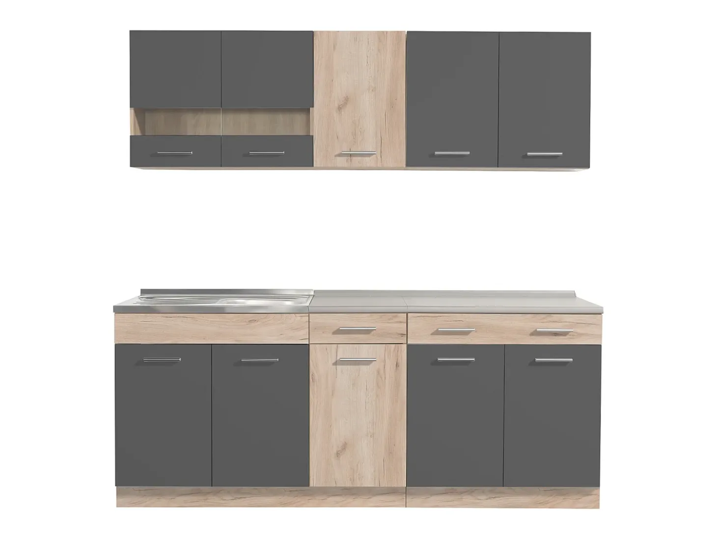 Armario de cocina 200x84x60 cm Gris