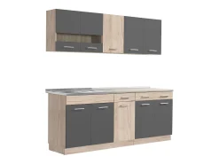 Armario de cocina 200x84x60 cm Gris