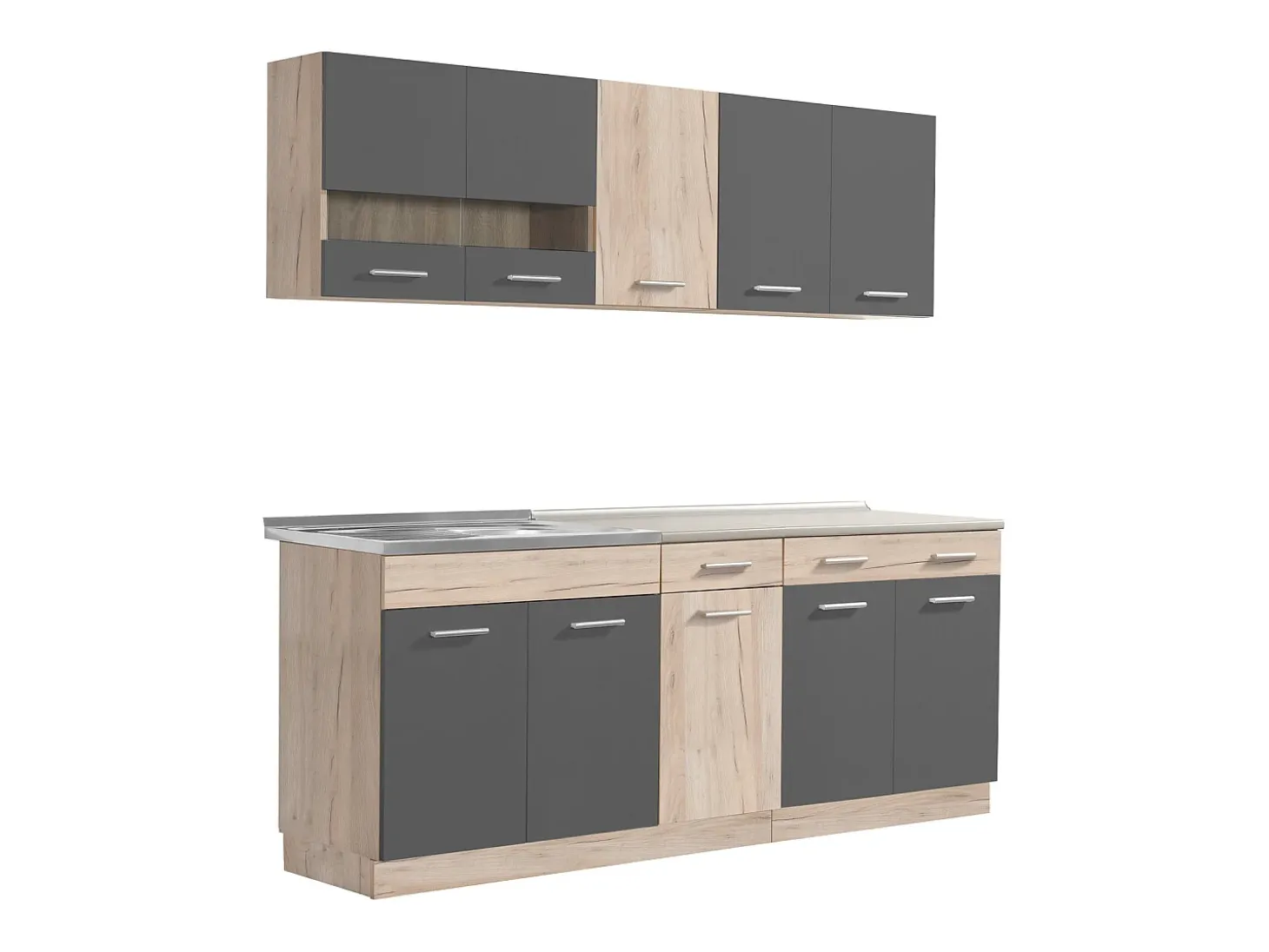 Armario de cocina 200x84x60 cm Gris