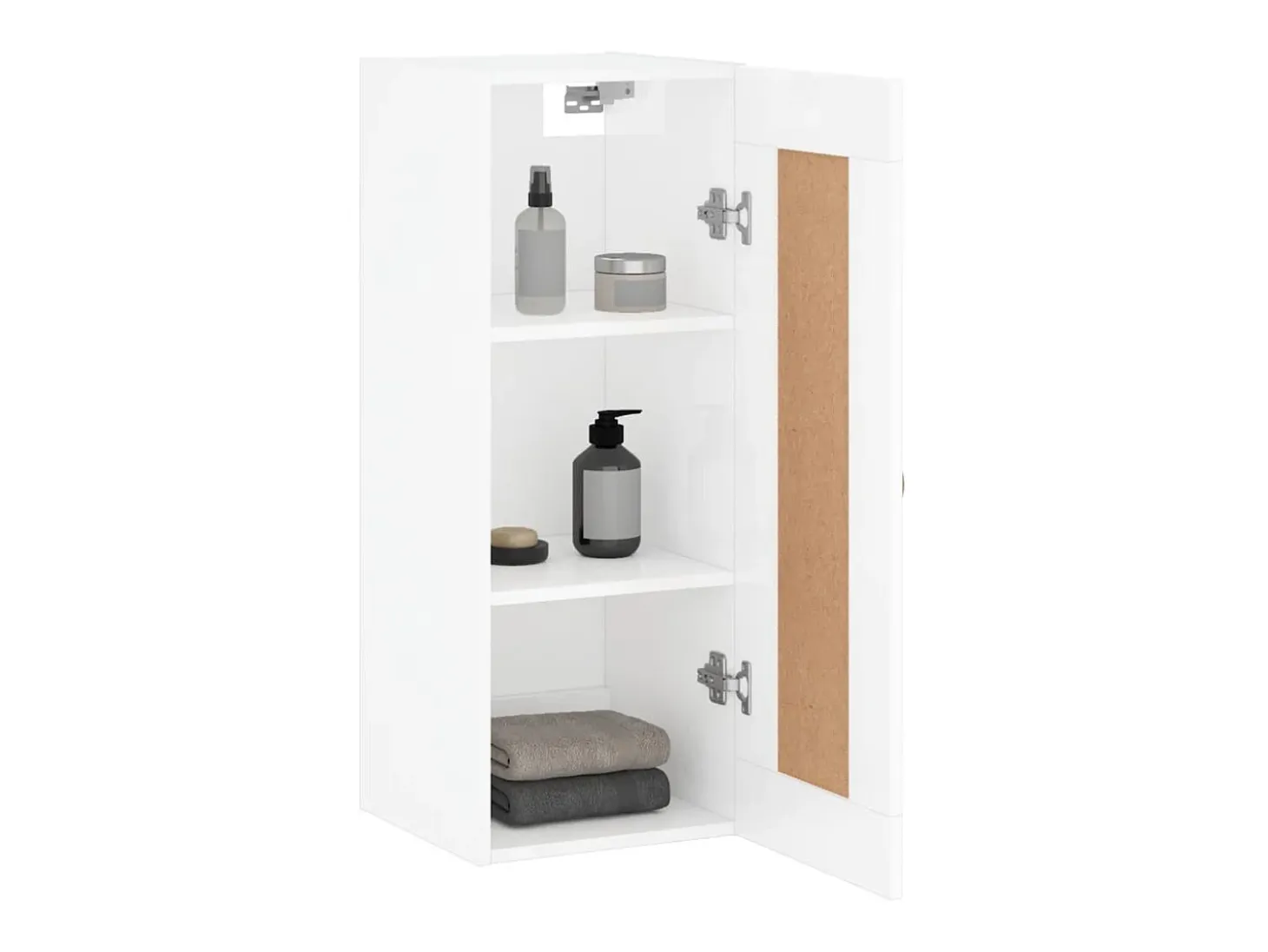 Armario de pared blanco brillo 34,5x34x90 cm madera de ingeniería