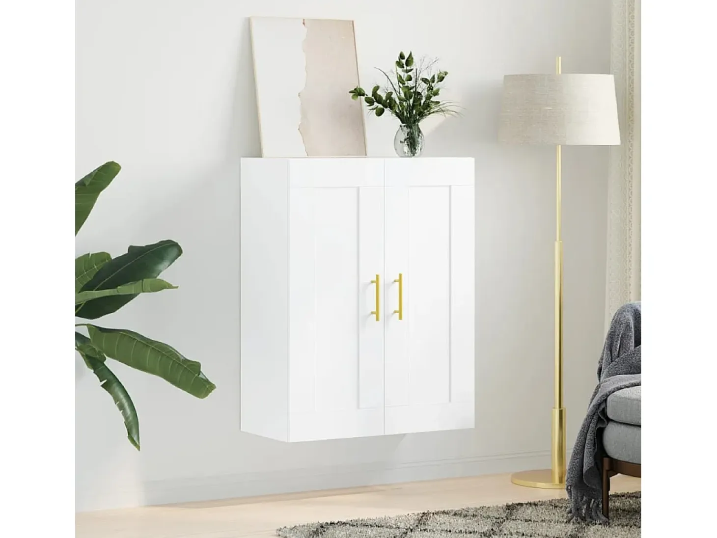 Armario de pared blanco 69,5x34x90 cm madera de ingeniería