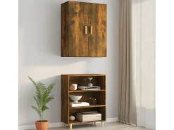 Armario de pared colgante roble ahumado 69,5x34x90 cm