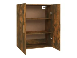 Armario de pared colgante roble ahumado 69,5x34x90 cm